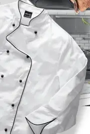 JB's Wear Drill Fabric Long Sleeve Chef's Jacket W/ Pen Pockets Mandarin collar