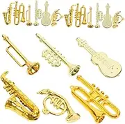 Luxury Mini Musical Instruments Collection 24 Sets of Mini Violin Trumpet Saxophone French Horn for Music Lovers Present