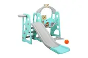 Kids Swing and Slide Play Set with Basketball Hoop