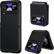 [DOMAVER] for Samsung Galaxy Z Flip 4 Case, Hinge Protection Simple Case for Samsung Flip 4 Men Women, Heavy Duty Shockproof Anti-Scratch Samsung Z Flip 4 Cover, Black