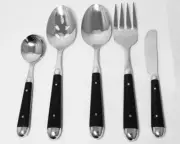 PALETTE BLACK by Oneida 5 Piece Serving Set NEW NEVER USED
