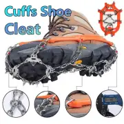 Anti-Slip Steel Spike Crampon Rocks Fishing Cuffs Shoes Cleat 19 Teeth Black