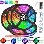 66FT Flexible 3528 RGB LED Strip Light Music Sync Remote Room TV Bar Party Lamp