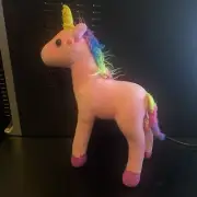 Wild Republic Unicorn Pink Plush Stuffed Animal Plush Toy Gift Pink Hearts 11”