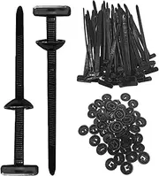 Vgvgaj 100 Pieces Car Cable Tie Buckle Nylon Cable Tie Buckle Self Locking Nylon Zip Ties Holder Fastening Straps Tools For Car Daily Repair Home Machine