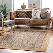 Handmade Braided Hand Crafted eco-Friendly Jute Floor Area Rug-Floor Carpet Rug-Floor Runner Rug-Center Table Carpet Rug-Bed Side Runner Rug, 10 x 10 Feet Square (300 cm x 300 cm)