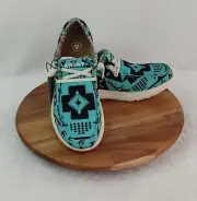 Ariat Ladies Hilo Turquoise Saddle Blanket Aztec Print Casual Shoes #10047017