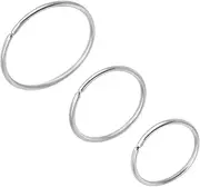 [NORO OLO] Steel 3PCS-Thin Nose Rings Surgical Annealed Seamless Split Hoops,Lip Helix Cartilage Hypoallergenic Piericng Jewellery