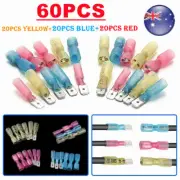 60PCS Heat Shrink Quick Disconnect Spade Crimp Terminals Splice Wire Connectors