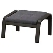 POÄNG footstool, black-brown/Gunnared dark grey