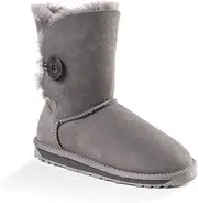 Ozwear Ugg Women's Classic Short Button Ugg Boot, Grey, US 9
