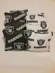 8 Cornhole Bag Set Corn Hole Oakland Las Vegas Raiders WHT/BLK