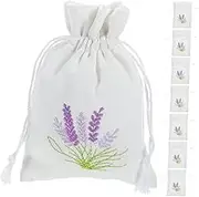 Ipetboom 8pcs Sachets Bags: Empty Lavender Pattern Drawstring Bags for Aromatherapy Wedding Favors and DIY Crafts - Small Sachets for Fragrance Storage