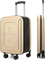 [VHVYWY] Collapsible Carry On Suitcase with Wheels, Checked Fully Foldable Luggage Hardshell, Expanding Durable Suitcase Rolling Luggage for Men Women B,20IN