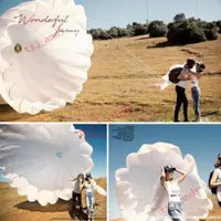 在飛比找蝦皮商城精選優惠-附發票 婚紗旅拍攝影道具外景創意主題樣照拍攝道具白色降落傘滑