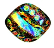 "Nicole 16mm x 21mm" Unique Individual Hand Made Dichroic Glass Cabochon RELEI