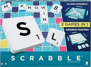 Mattel Games ​Scrabble Board Game, Family Word Game with Two Ways to Play, Includes 50 Goal Cards That Teach Scrabble Basics for 2-4 Players