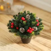 Desktop Mini Christmas Tree With Green Pot And Cloth Small Xmas Decoration