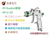 在飛比找Yahoo!奇摩拍賣優惠-中壢美華油漆行】AVALON U-20環保噴槍HVLP 超大