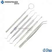 6 Professional Dental Hygiene Kit, Calculus Plaque Remover Set, Stainless Steel