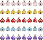 [CHGCRAFT] 40pcs 5 Colors Enamel Lucky Ladybug Charms Beetles Animals Charm Bulk for Jewelry Making Charms Earrings Necklace DIY Crafts, Ladybug Charm, 0.7 x0.6 x0.1inch, Alloy Enamel