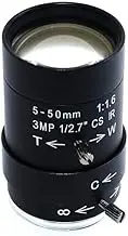 HD 3MP CCTV Lens Varifocal 5-50mm CS-Mount Format 1/2.7 Inch Aperture F1.6 Suitable for Surveillance Security Camera