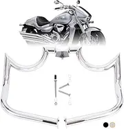 Kinglemc Mustache Engine Guard Highway Crash Bar for Suzuki Boulevard M109 M109R 06-2020 (Mustache Silver)