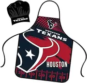 Houston Texans Apron Chef Hat Set Full Color Universal Size Tie Back Grilling Tailgate BBQ Cooking Host, Team Color, One size
