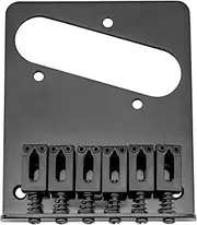 [Musiclily] 54mm Tele Bridge with 6 Modern Saddles for Squier Telecaster Electric Guitar,Black