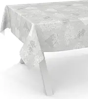 Oilcloth Tablecloth Wax Tablecloth Washable Garden Tablecloth Round Oval Square 180 x 140 cm Cut Edge Heart Grey