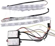 Turn Signal Lights Flexible Crystal Angel Tears LED Strip Light with Turn Signal DRL Daytime Running White with Following Yellow Function Universal Turn Signal Lights