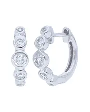 Nephora 14K 0.26 ct. tw. Diamond Graduated Plain Huggie Hoops