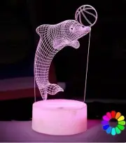 3d illusion night light Dolphin With Basketball. Great Child Toddler Kid Gift!