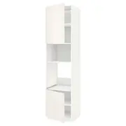METOD hi cb f oven/micro w 2 drs/shelves, white/Veddinge white, 60x60x240 cm