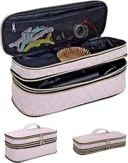 UOZL - Hair Dryer Carrying Case, Curling Iron Storage Bag, Dual Layer Handheld Expandable Hair Dryer Storage Bag/Tool Organizer, LXG-Pink