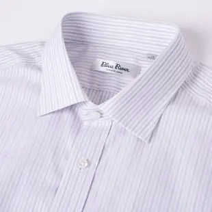 【Blue River 藍河】男裝 白色短袖襯衫-繽紛雙色條紋(日本設計 純棉舒適)