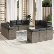 12 Piece Garden Sofa Set Grey Modular Outdoor Furniture Cushions Storage 49169