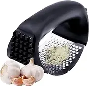 Garlic Crusher | Garlic Press Mincer Rocker,Manual Kitchen Gadgets Ring Stainless Steel, Quick 2-in-1 Loose Meat Needle Garlic Press for Smash Garlic