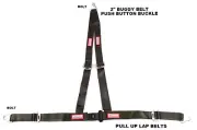 MILITARY GREEN OFF ROAD BOLT SEAT BELT 3 POINT V ROLL BAR MOUNT RACING HARNESS