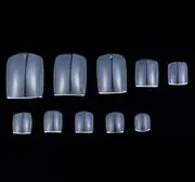 500 Pieces False Toe Nails Art Nail Tips Artificial Nails Sticker Natural Acrylic False Toe Nails Tips (Transparent)