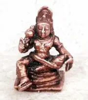 Copper Handmade Goddess Sastha Idol Statue Rich Patina Antique Finish