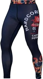 [Hardcore Training] Men's Compression Pants Compression Leggings Sports Wear Grappling MMA Martial Arts BJJ Trousers No Gi, Dark Blue Black, 4XL