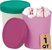 StarPack Ice Cream Containers for Homemade Ice Cream (6 Pcs) - Reusable Ice Cream Containers With Lids - No Leak & Frost Ice Cream Storage Containers For Freezer - 13.5oz per Ice Cream Container