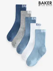 Baker by Ted Baker Boys Socks 5 Pack (E94384) | $30 - $32
