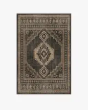 120' x 185' | Machine Washable Runner Rug | Kid & Pet Friendly | Indoor Rug | Rayne Charcoal & Tan Flatwoven Rug | Ruggable