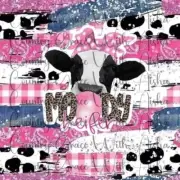 20oz Skinny Tumbler Sublimation Transfer Print Moody Cow Ready To Press