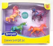 Breyer Stablemates Unicorn Swirl Gift Set #6912 Set of 4 Tie-Dye Colorful Horses