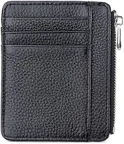 [Xolixorium] Mens RFID Flip Leather Wallet, Slim Credit Card Holder, RFID Blocking, Zipper Closure