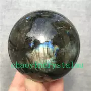 390g Natural labradorite ball quartz crystal sphere 63mm reiki healing XQ1278