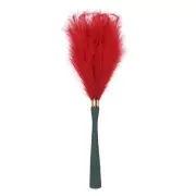 8PCS Faux Pampas Grass Decor Tall, 45"/114cm Artificial Fluffy Grass Stems, Red